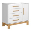 Ver imagem 2 de Cômoda Sapateira 1 Porta 4 Gavetas Luar Branco Acetinado
