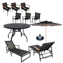 Ver imagem 1 de Conjunto de Design Contemporâneo para Área Externa Mesa, 6 Poltronas, 2 Espreguiçadeiras Piscina
