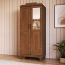 Ver imagem 1 de Guarda Roupa Solteiro com Espelho 1243c Cobre 2 Portas com Aplique Castanho Finestra