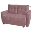 Ver imagem 2 de Sofá Cama 2 Lugares Duleek Veludo Turkey Rosa