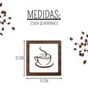 Ver imagem 4 de Kit 4 Quadros Cantinho do Café Mdf Relevo 3d 15cm Decoração para Cozinha