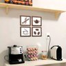 Kit 4 Quadros Cantinho do Café Mdf Relevo 3d 15cm Decoração para Cozinha - 6
