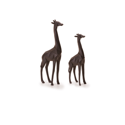 2 Girafas em Polirresina Pretas P e G com 30cm e 37,5cm Mart Cor:preto - 1