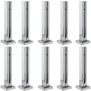 Kit 10 Torre Guarda Corpo Pinça para Vidro 30cm Inox Fs