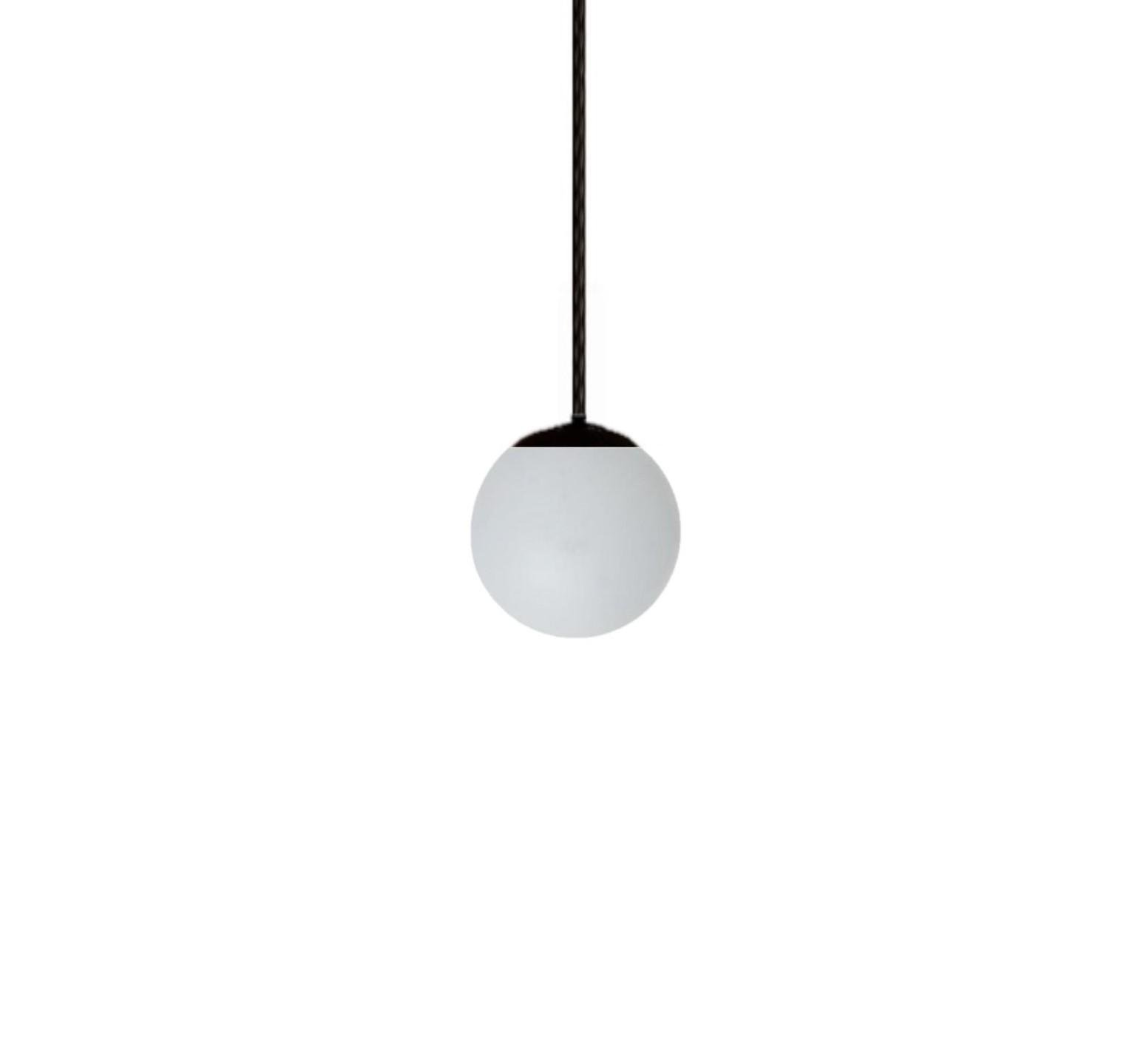 Pendente Moderno Jabuticaba Preto 1 Esfera Globo de Vidro Le - 5