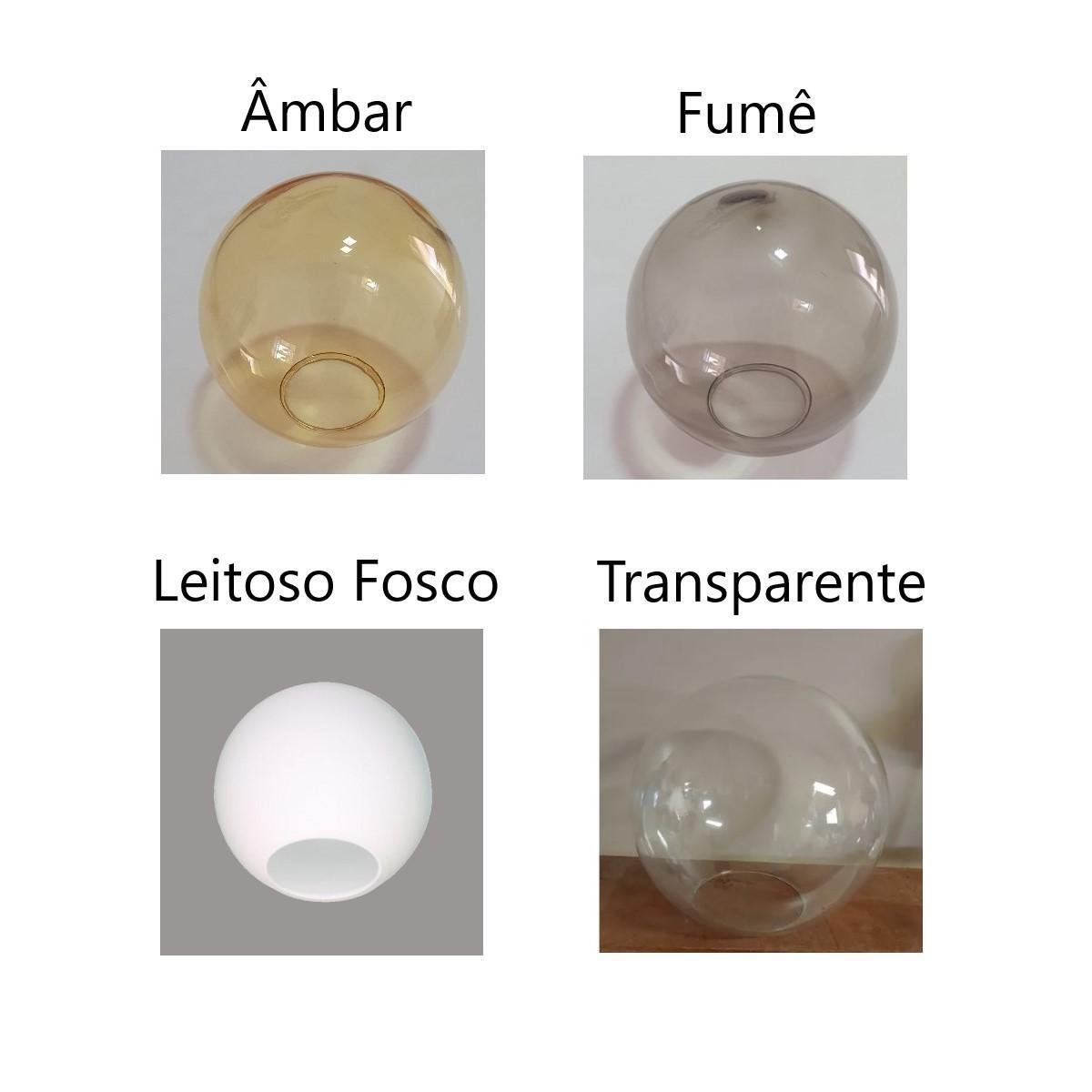 Pendente Moderno Jabuticaba Preto 1 Esfera Globo de Vidro Le - 3
