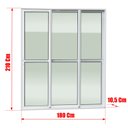 Ver imagem 4 de Porta Correr 3 Folhas Móv.1/3 210 x 180 Elite c/Fecho Autom V.Liso Branco Brimak