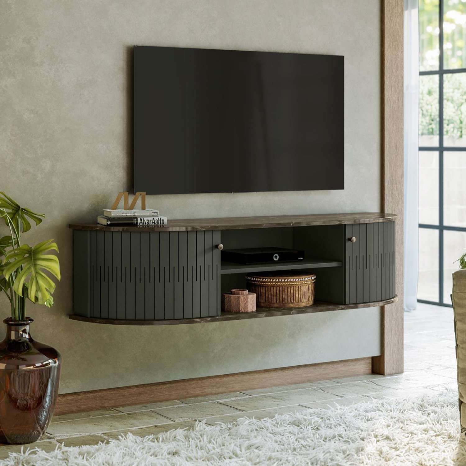 Bancada Suspensa Para TVs de até 60 Polegadas Modena - 1