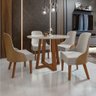 Conjunto Sala de Jantar Madri 1,10m com 04 Cadeiras Beatriz Móveis Valverde Cinamomo/Off-White/Samat - 1