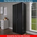 Ver imagem 7 de Armário Alto 2 Portas Pandin 80 Cm (largura) Inmetro Estrutura e Portas Aço Preto C/ Chave