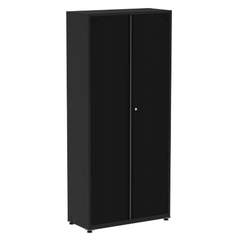Armário Alto 2 Portas Pandin 80 Cm (largura) Inmetro Estrutura e Portas Aço Preto C/ Chave
