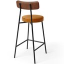 Ver imagem 7 de Kit 02 Banquetas Baixa Cozinha Sala Jantar Bancada Milão L02 Couríssimo Marrom Whisky - lyam decor L