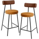 Ver imagem 1 de Kit 02 Banquetas Baixa Cozinha Sala Jantar Bancada Milão L02 Couríssimo Marrom Whisky - lyam decor L