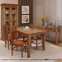 Ver imagem 1 de Conjunto de Jantar Bh Retangular 1,60m com 6 Cadeiras em Madeira Maciça - Natural - Bege