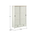 Ver imagem 3 de Guarda-Roupa 2 Portas de Correr 100% Madeira Maciça Topázio Branco/Freijó