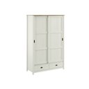 Ver imagem 2 de Guarda-Roupa 2 Portas de Correr 100% Madeira Maciça Topázio Branco/Freijó
