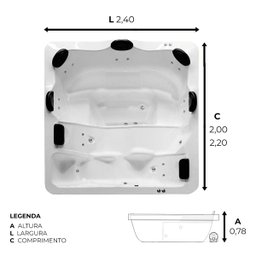 Spa Quadrado Amparo Padrão com Hidro em Acrílico - 2