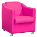 Ver imagem 1 de Poltrona Decorativa Biane Couro Rosa Pink Pés Cromado Mz Decor