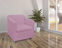 Ver imagem 3 de Poltrona Decorativa Biane Couro Rosa Pink Pés Cromado Mz Decor