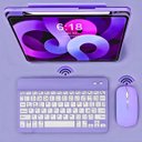 Ver imagem 4 de Teclado sem Fio Bluetooth Recarregável com Mouse - Roxo