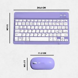 Teclado sem Fio Bluetooth Recarregável com Mouse - Roxo - 6
