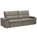 Ver imagem 6 de Sofá Retrátil Reclinável para Sala 4 Lugares 270cm Niels F04 Veludo Marrom Claro - Lyam Decor
