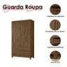 Guarda Roupa Solteiro Chile e Cômoda Ms913 Castanho Wood – Moval - 2
