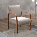 Ver imagem 2 de Kit 02 Poltronas Anita Cadeira Decorativa Recepção Escritório Quarto Sala - Veludo Capuccino