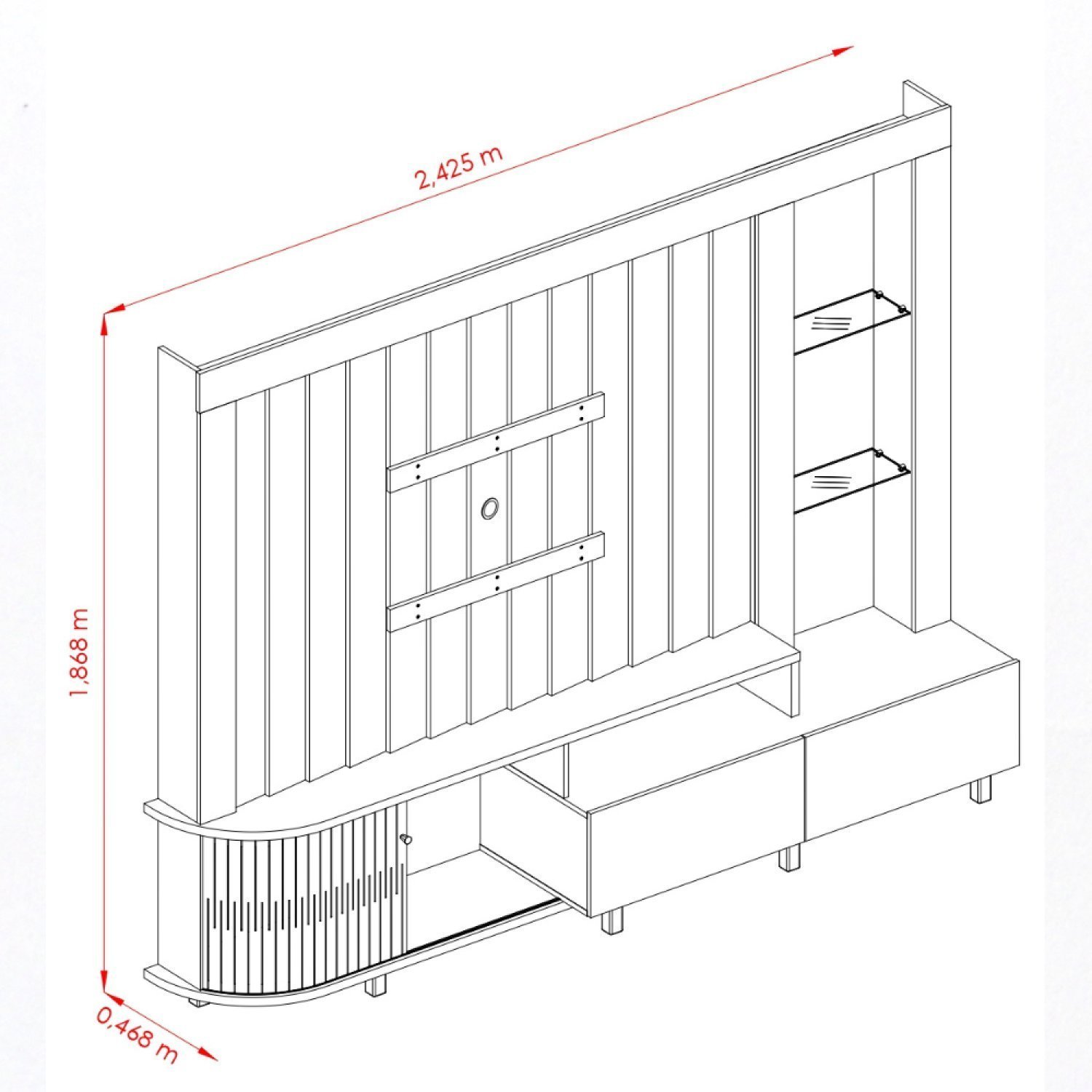 Estante Home para TV até 70 Polegadas Le Mans - 3