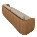 Ver imagem 7 de Sofá Living Sala de Estar Abel 240cm Bipartido Pés de Madeira Pu/linho Caramelo/bege Escuro G33 - Gr