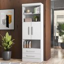 Ver imagem 1 de Livreiro Multiuso 3700 Branco 2 Portas 2 Gavetas - Qmovi Móveis
