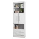 Ver imagem 2 de Livreiro Multiuso 3700 Branco 2 Portas 2 Gavetas - Qmovi Móveis