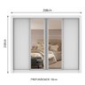 Guarda-Roupa Casal Madesa Alabama 4 Portas de Correr com Espelhos Branco Cor:Branco - 3