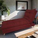Ver imagem 1 de Sofa Cama Chaise Bicama Reclinavel Sala Lavinia Suede:Bordô/Suede