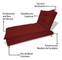 Ver imagem 2 de Sofa Cama Chaise Bicama Reclinavel Sala Lavinia Suede:Bordô/Suede
