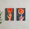 Kit 2 Quadros Esporte Basquete 45x34cm:moldura Preta - 2