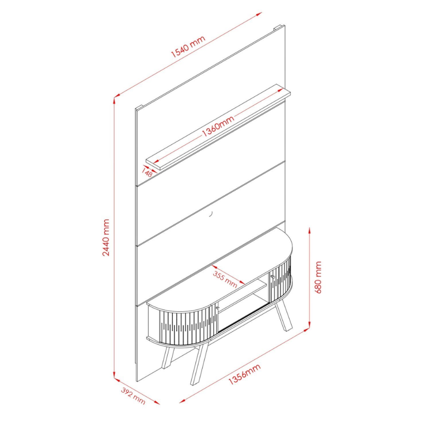 Rack 2 Portas com Painel para Tv até 65 Polegadas Silverstone - 3