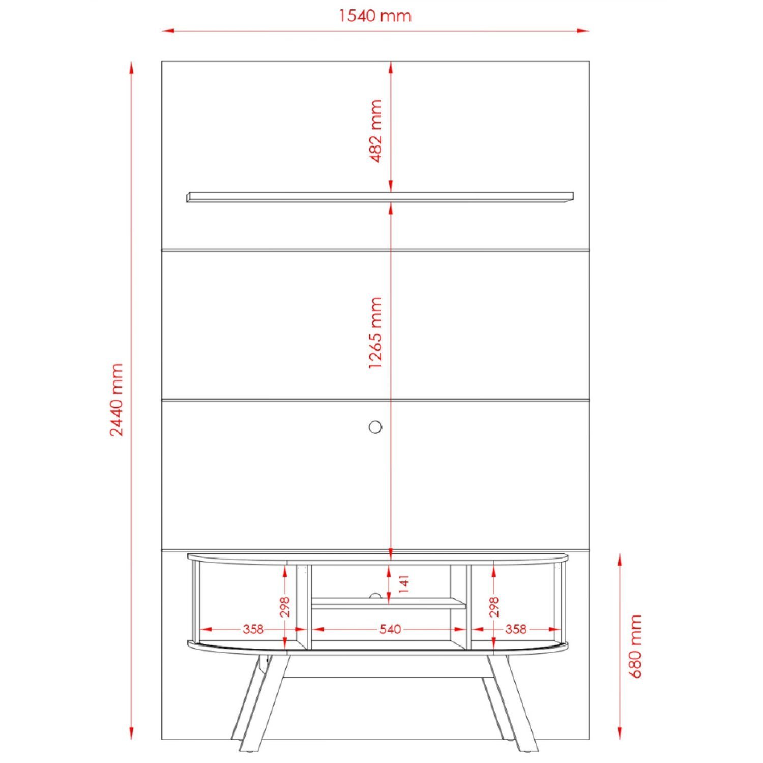 Rack 2 Portas com Painel para Tv até 65 Polegadas Silverstone - 4