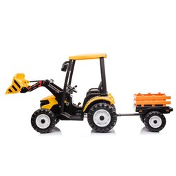Trator com Pá Carregadeira e Carroceria Amarelo Elétrico Infantil a Bateria Para Crianças Motorizado - 2