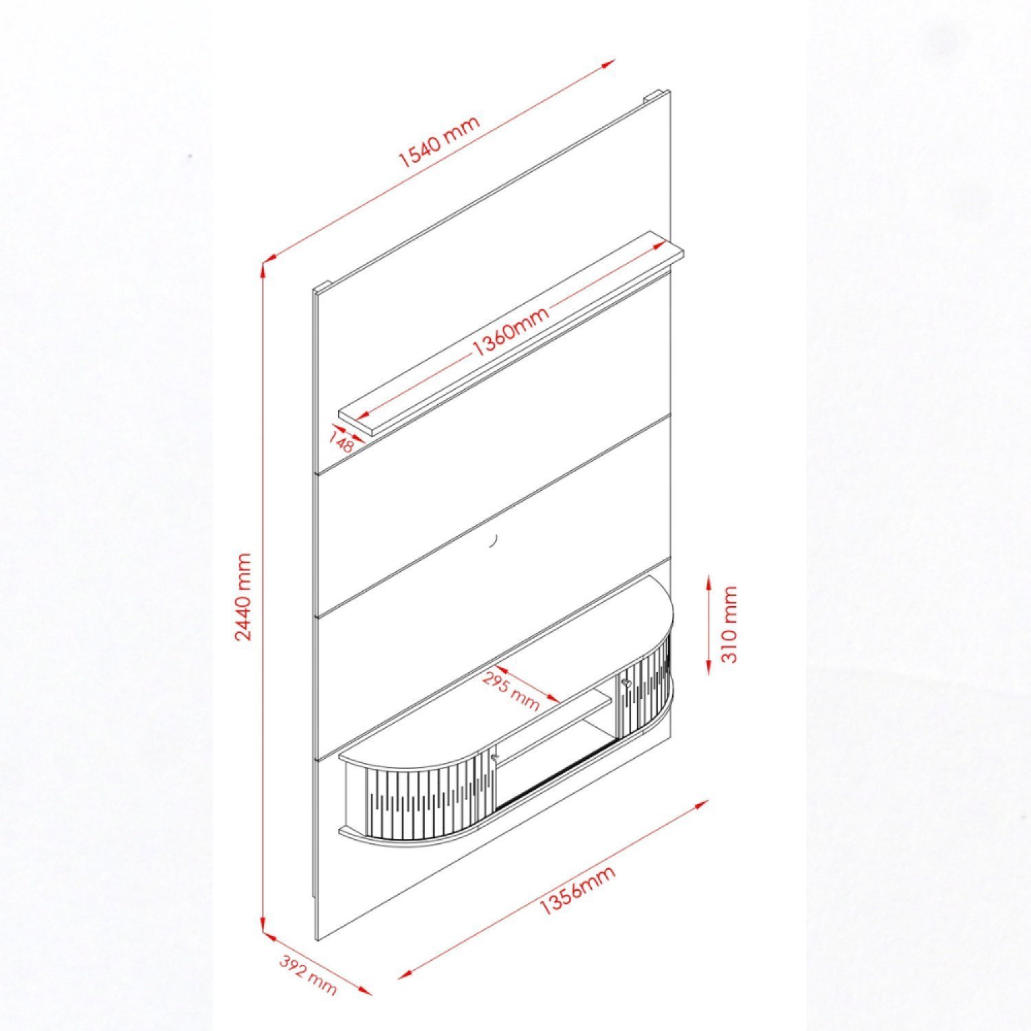 Estante Home Suspenso até 65 Polegadas Monte Carlo - 3