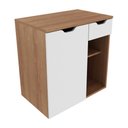Ver imagem 1 de Gabinete Banheiro 1 Porta 1 Gaveta 60cm Multimóveis CR10085 Amêndoa/Branco