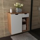 Ver imagem 5 de Gabinete Banheiro 1 Porta 1 Gaveta 60cm Multimóveis CR10085 Amêndoa/Branco