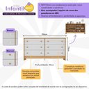 Ver imagem 3 de Cômoda Infantil 136cm c/6 Gavetas Madeirado-Branco
