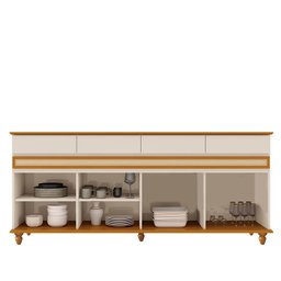 Buffet Sala Jantar 184cm 4 Portas Açores Edn Off White/cedro - 6