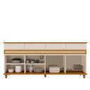 Ver imagem 6 de Buffet Sala Jantar 184cm 4 Portas 4 Gavetas Pés Madeira Off White/Cedro Açores