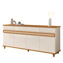 Ver imagem 1 de Buffet Sala Jantar 184cm 4 Portas 4 Gavetas Pés Madeira Off White/Cedro Açores