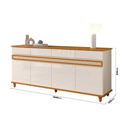 Buffet Sala Jantar 184cm 4 Portas Açores Edn Off White/cedro - 5