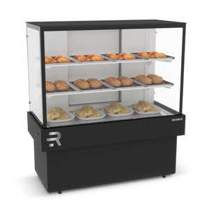 Vitrine Confeitaria Quente 1,10mt Vanguard Plus Tampo Aproveitável Preta Cvpq1100 220v - Refrimate