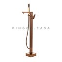 Ver imagem 3 de Kit Banheira de Imersao Azurita e Misturador de Piso Monocomando Dourado Rose Pingoo.casa