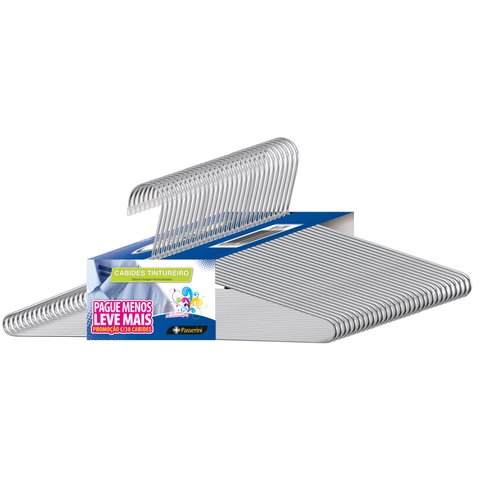 Cabide Tintureiro Cromado Organização Roupa Armario - Kit com 30 unidades